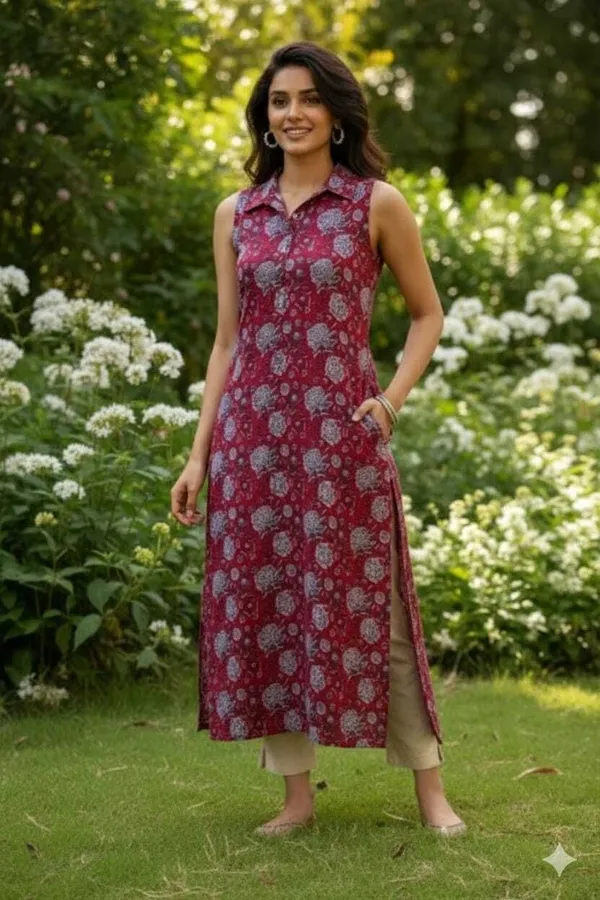 Maroon_Pure_Cotton_Premium_And_Elegant_Kurta_For_Women