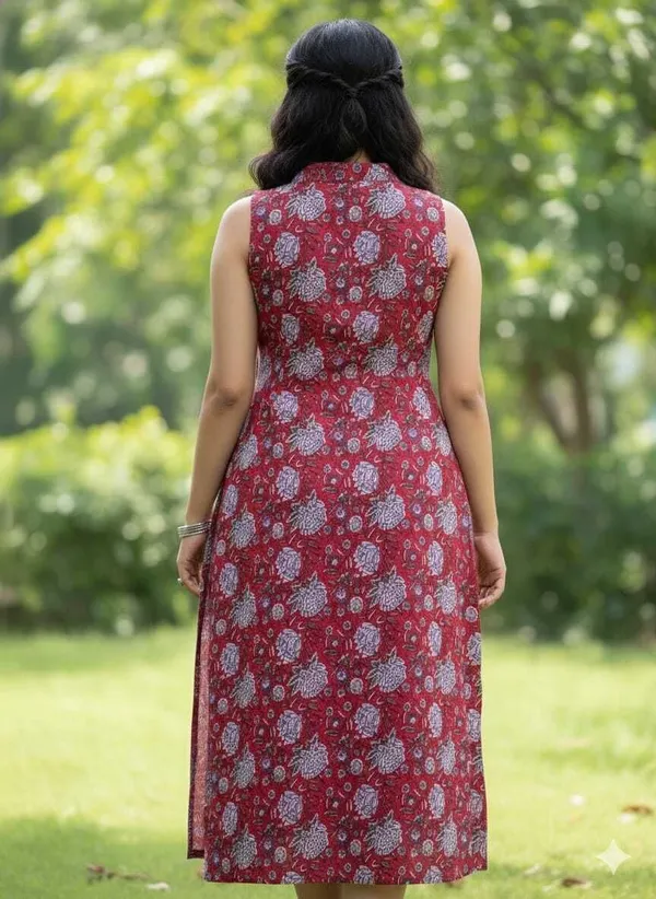 Maroon_Pure_Cotton_Premium_And_Elegant_Kurta_For_Women