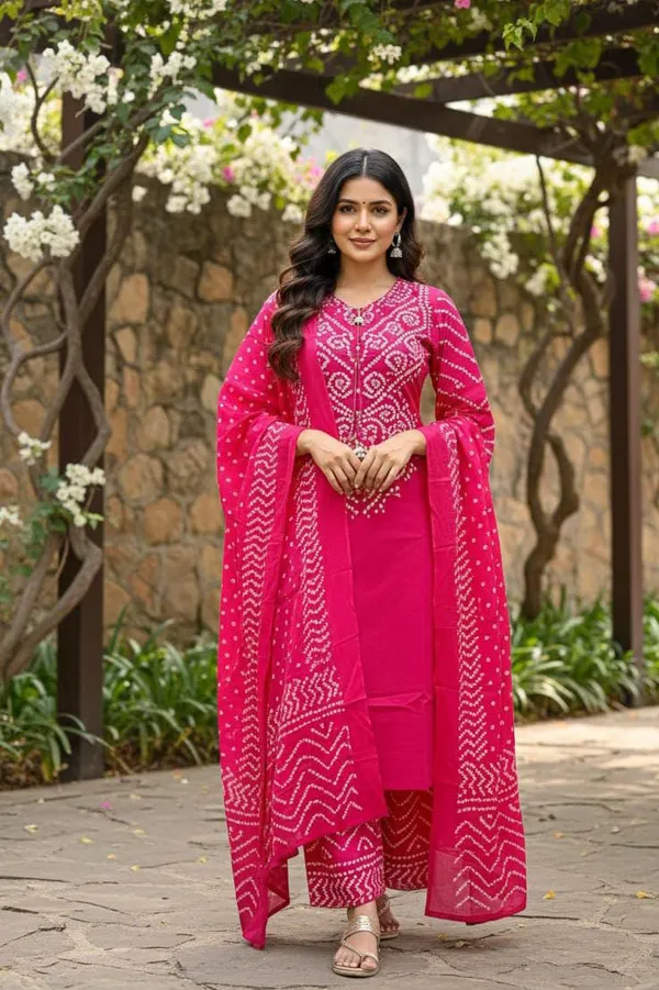 Pink_Cotton_Premium_Kurta_Set_For_Women