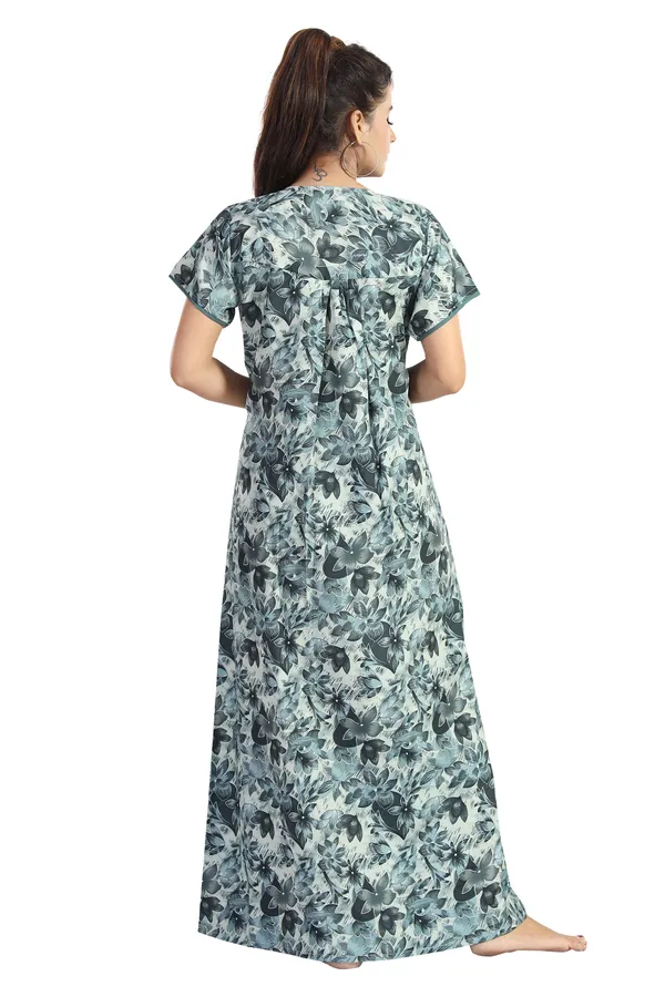Green_Floral_Cotton_blend_Night_Dress_For_Ladies