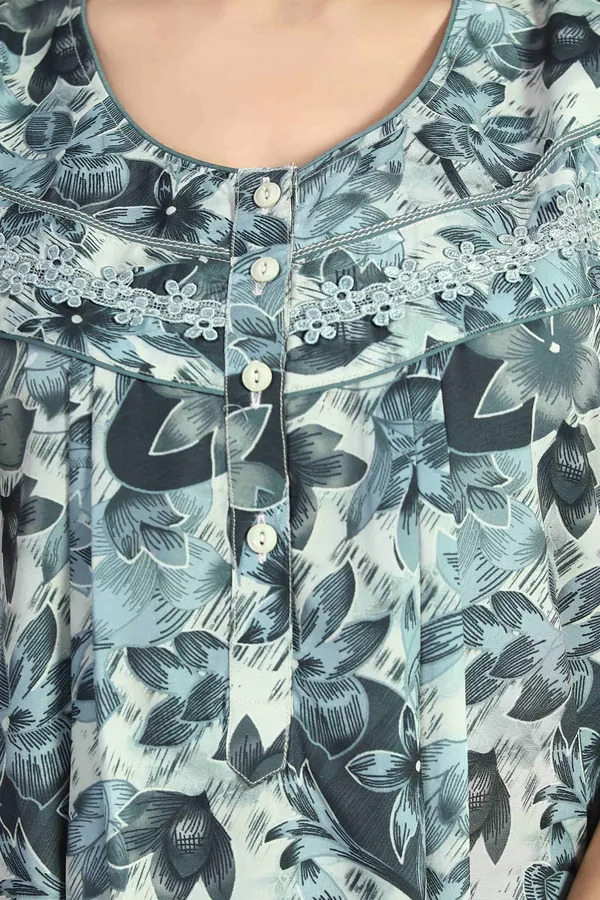 Green_Floral_Cotton_blend_Night_Dress_For_Ladies
