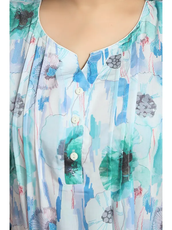 Blue_Cotton_Blend_Nighty_For_Women