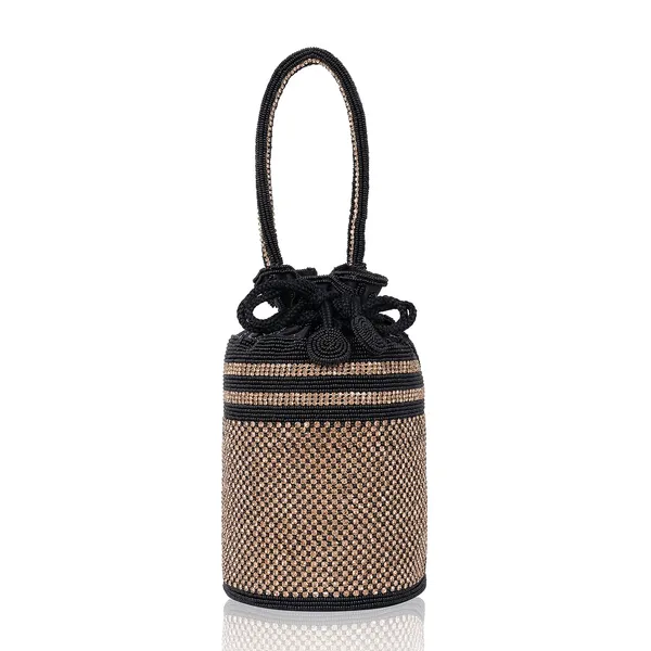 Black_Hand-Beaded_Classic_Grid_&_Band_Embroidery_Potli_For_Women_&_Girls_(11_X_11_X_20_Cm)