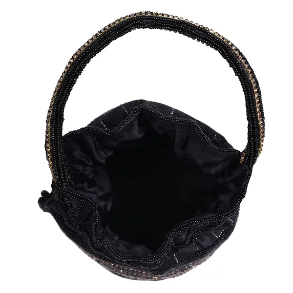 Black_Hand-Beaded_Classic_Grid_&_Band_Embroidery_Potli_For_Women_&_Girls_(11_X_11_X_20_Cm)