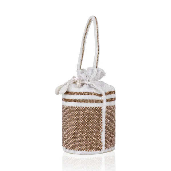 Cream_Hand-Beaded_Classic_Grid_&_Band_Embroidery_Potli_For_Women_&_Girls_(11_X_11_X_20_Cm)
