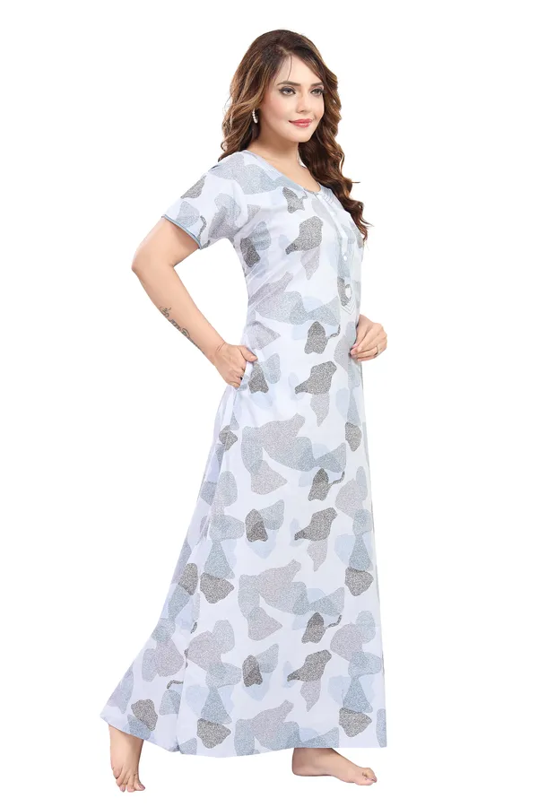 Aqua_blue_Cambric_Cotton_Nighty_for_Women