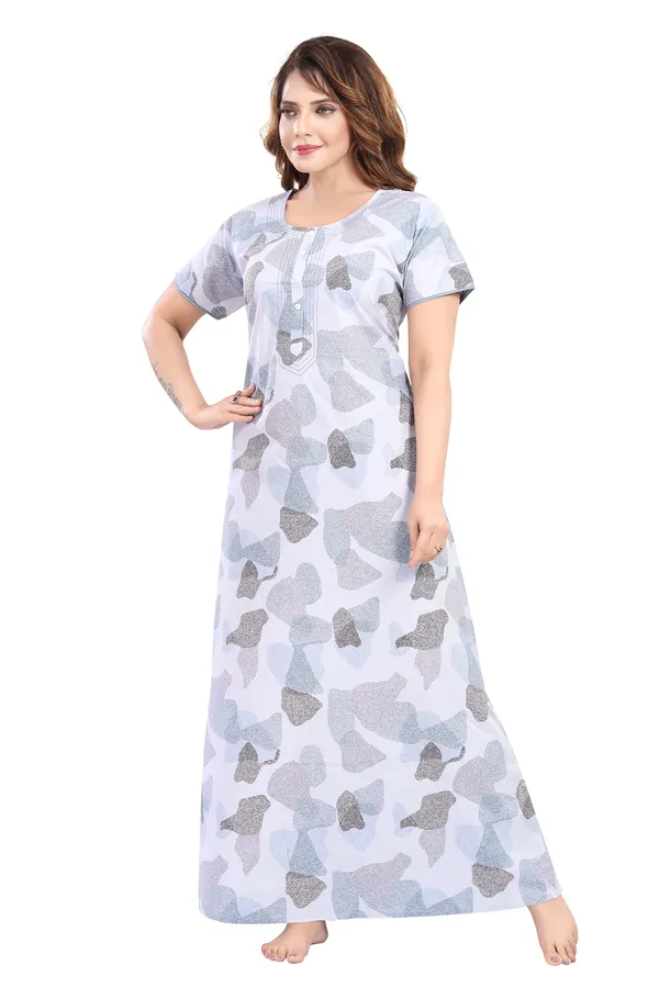 Aqua_blue_Cambric_Cotton_Nighty_for_Women