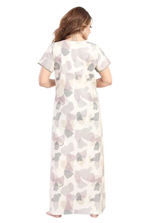 Beige__Cambric_Cotton_Nighty_for_Women