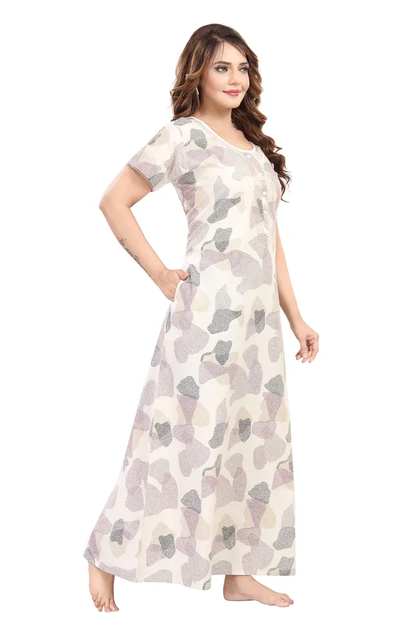 Beige__Cambric_Cotton_Nighty_for_Women