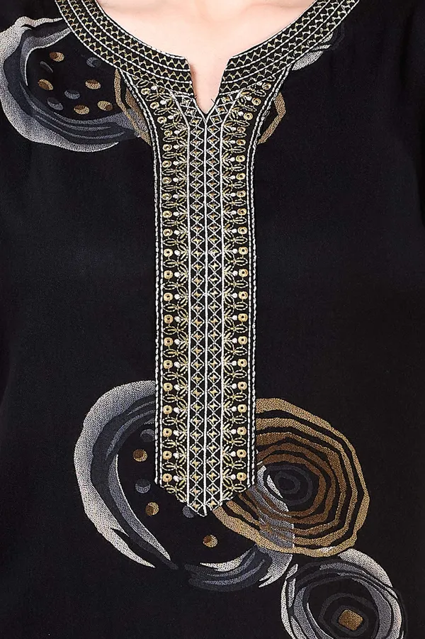 Black_abstract_embroidered__A-line_Alpine__Nighty_for_Women