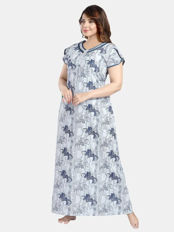 Blue_floral_pure_Cotton__Nighty_for_Women