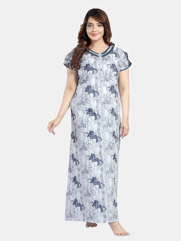 Blue_floral_pure_Cotton__Nighty_for_Women