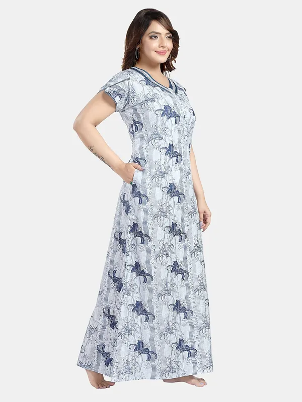 Blue_floral_pure_Cotton__Nighty_for_Women