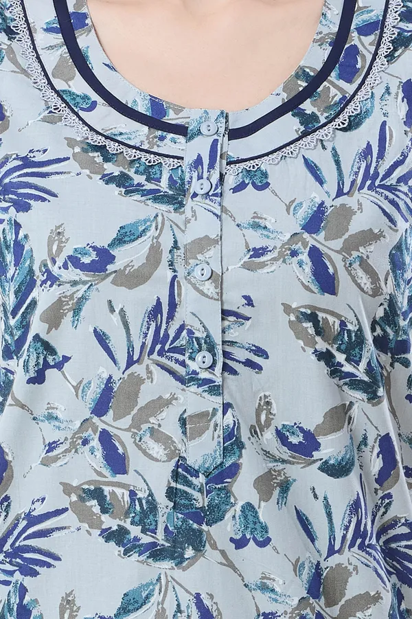 Blue_floral_pure_Cotton__Nighty_for_Women