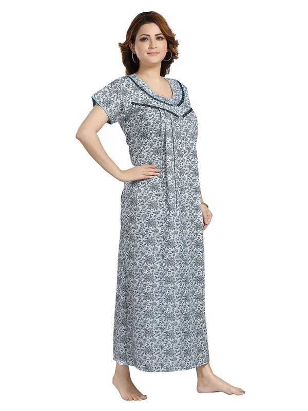 Blue_floral_pure_Cotton__Nighty_for_Women