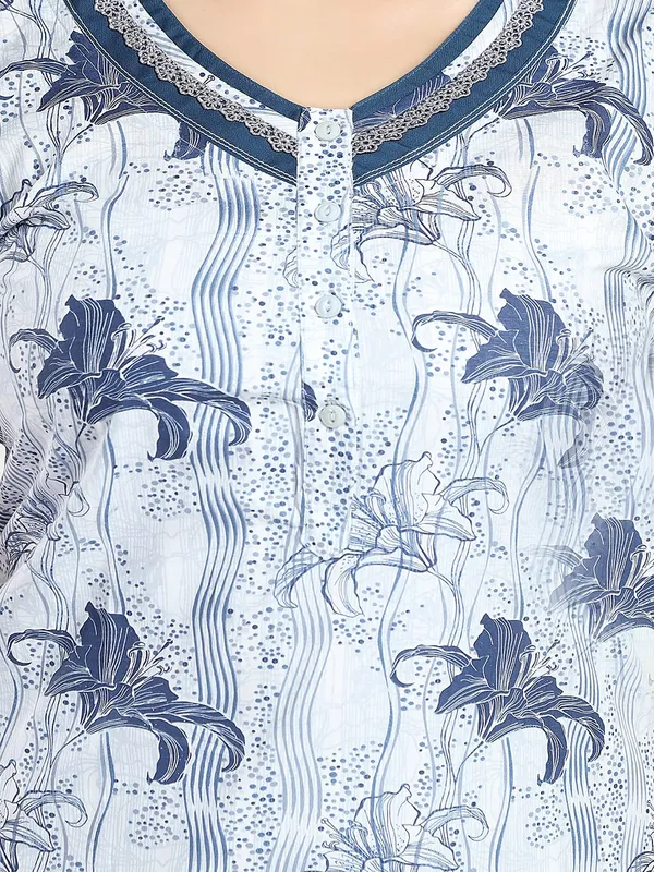 Blue_floral_pure_Cotton__Nighty_for_Women