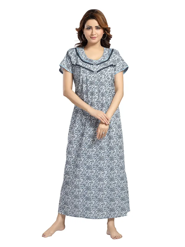 Blue_floral_pure_Cotton__Nighty_for_Women