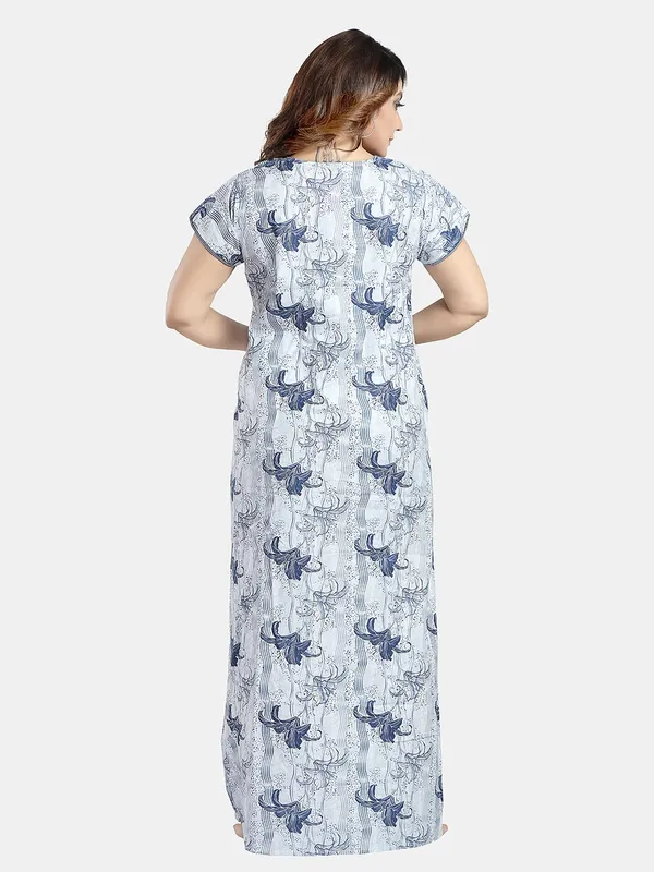 Blue_floral_pure_Cotton__Nighty_for_Women