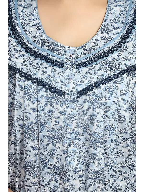Blue_floral_pure_Cotton__Nighty_for_Women