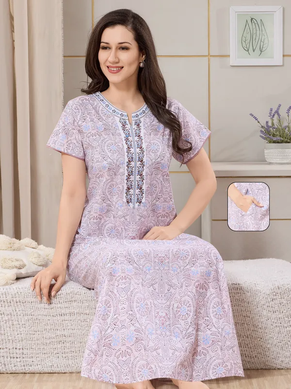 Brown_pure_Cotton__Nighty_for_Women