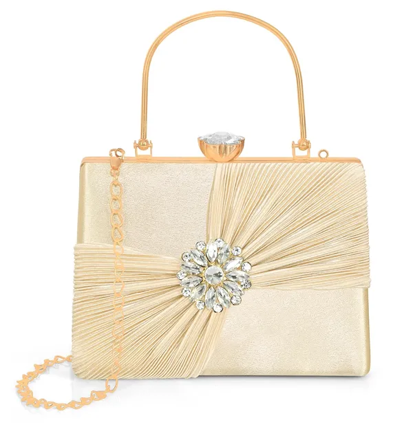 Gold_Crystal_Radiance_Clutch_For_Women_With_Handle_And_Chain_Strap_For_Women_&_Girls_(22_X_10_X_17.5_Cm)