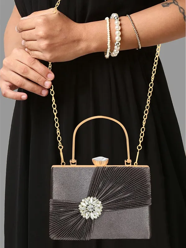 Grey_Crystal_Radiance_Clutch_For_Women_With_Handle_And_Chain_Strap_For_Women_&_Girls_(22_X_10_X_17.5_Cm)
