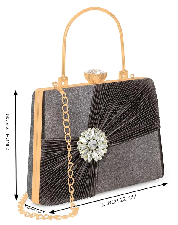 Grey_Crystal_Radiance_Clutch_For_Women_With_Handle_And_Chain_Strap_For_Women_&_Girls_(22_X_10_X_17.5_Cm)