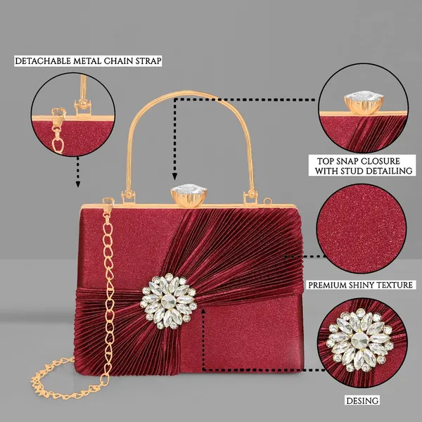 Maroon_Crystal_Radiance_Clutch_For_Women_With_Handle_And_Chain_Strap_For_Women_&_Girls_(22_X_10_X_17.5_Cm)