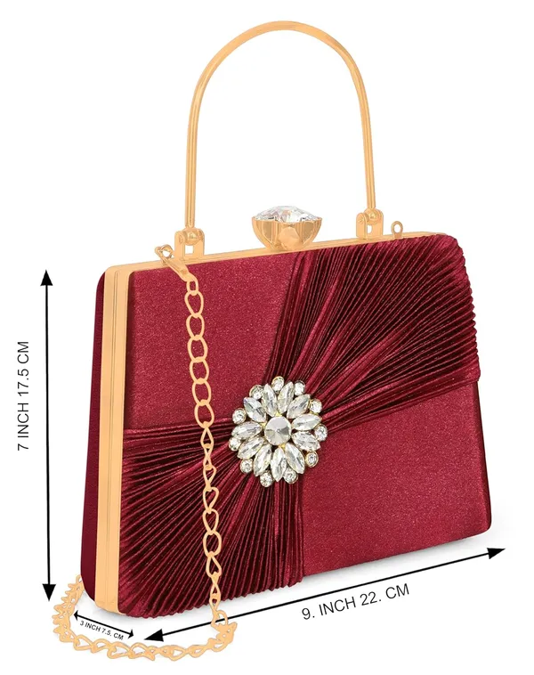 Maroon_Crystal_Radiance_Clutch_For_Women_With_Handle_And_Chain_Strap_For_Women_&_Girls_(22_X_10_X_17.5_Cm)
