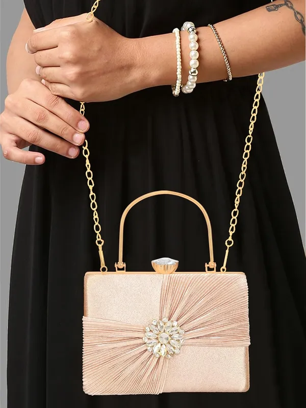 Peach_Crystal_Radiance_Clutch_For_Women_With_Handle_And_Chain_Strap_For_Women_&_Girls_(22_X_10_X_17.5_Cm)