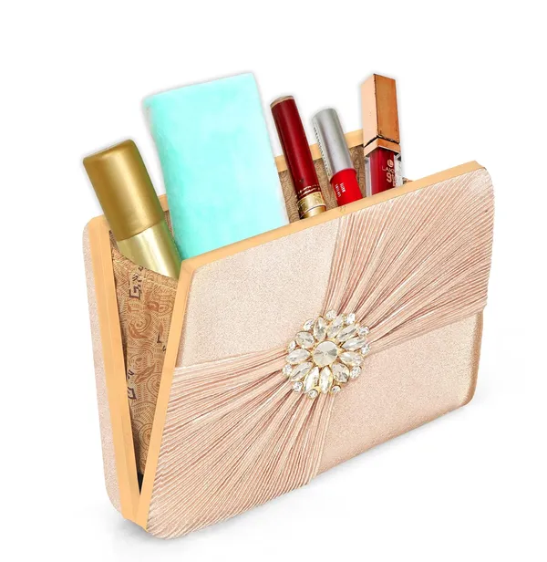 Peach_Crystal_Radiance_Clutch_For_Women_With_Handle_And_Chain_Strap_For_Women_&_Girls_(22_X_10_X_17.5_Cm)