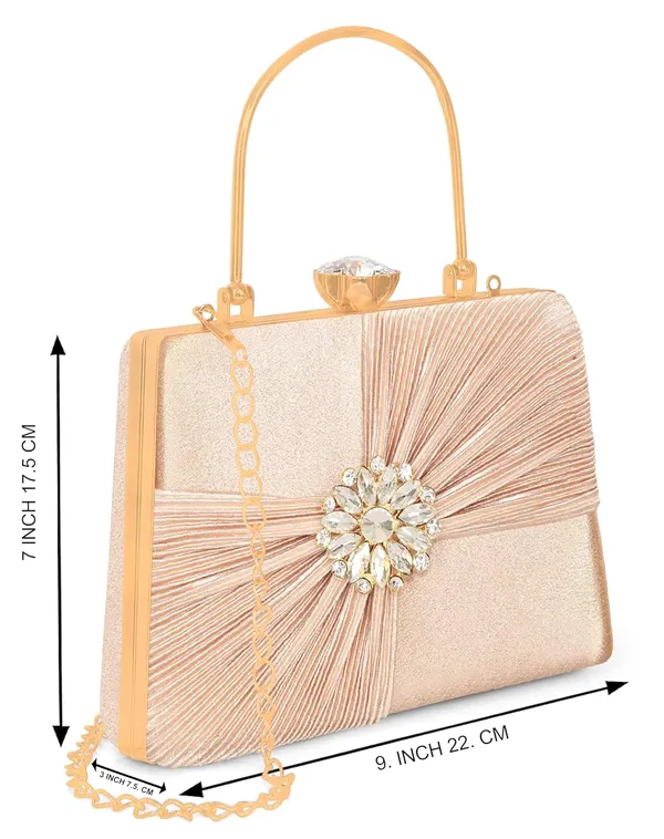 Peach_Crystal_Radiance_Clutch_For_Women_With_Handle_And_Chain_Strap_For_Women_&_Girls_(22_X_10_X_17.5_Cm)