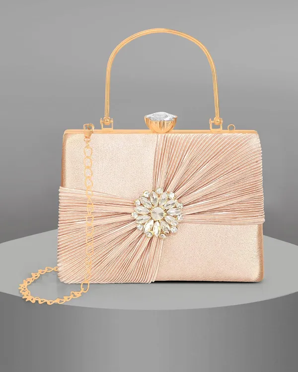 Peach_Crystal_Radiance_Clutch_For_Women_With_Handle_And_Chain_Strap_For_Women_&_Girls_(22_X_10_X_17.5_Cm)
