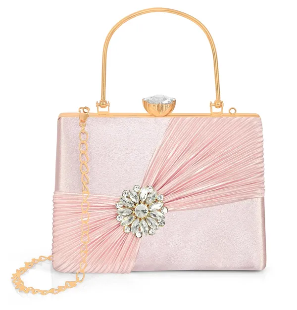 Pink_Crystal_Radiance_Clutch_For_Women_With_Handle_And_Chain_Strap_For_Women_&_Girls_(22_X_10_X_17.5_Cm)