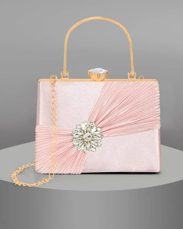 Pink_Crystal_Radiance_Clutch_For_Women_With_Handle_And_Chain_Strap_For_Women_&_Girls_(22_X_10_X_17.5_Cm)