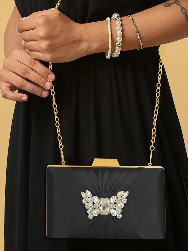 Black_Sophisticated_Satin_Clutch_With_Straight_Diamond_And_Removable_Chain_Strap_For_Women_&_Girls_(22_X_10_X_15_Cm)