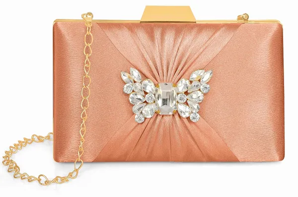 Peach_Sophisticated_Satin_Clutch_With_Straight_Diamond_And_Removable_Chain_Strap_For_Women_&_Girls_(22_X_10_X_15_Cm)