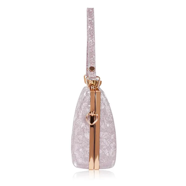 Pink_Shimmering_Textured_Fabric_Geometric_Pattern_Crystal_Twist_Evening_Clutch_For_Women_&_Girls_(18.6_X_6_X_12.6_Cm)