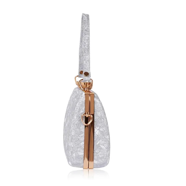 Silver_Shimmering_Textured_Fabric_Geometric_Pattern_Crystal_Twist_Evening_Clutch_For_Women_&_Girls_(18.6_X_6_X_12.6_Cm)