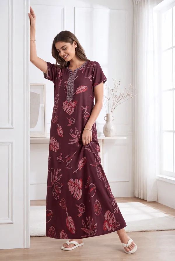Cherry_floral_alpine_A-line_neck_embroidery_nighty_for_womens