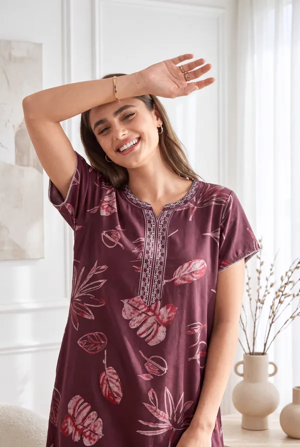 Cherry_floral_alpine_A-line_neck_embroidery_nighty_for_womens