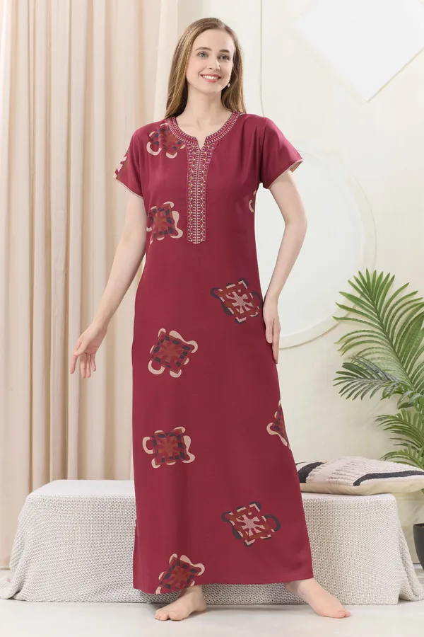 Cherry_floral_embroidered__A-line_Alpine__Nighty_for_Women