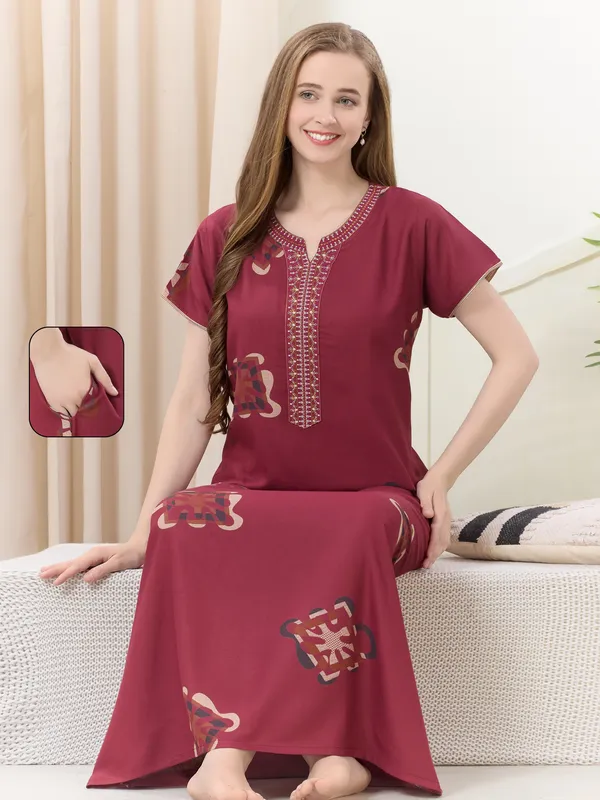 Cherry_floral_embroidered__A-line_Alpine__Nighty_for_Women