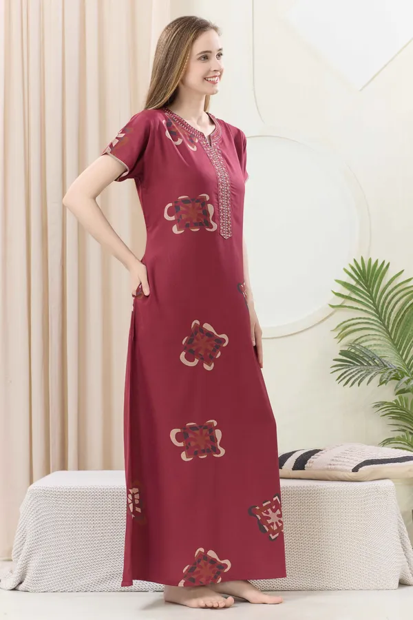 Cherry_floral_embroidered__A-line_Alpine__Nighty_for_Women