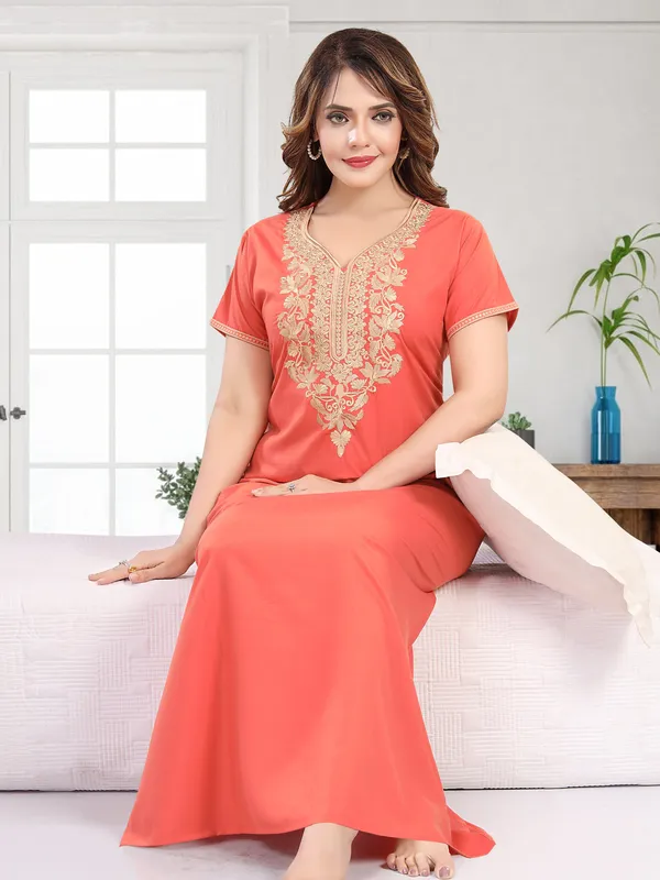 Coral_Cotton_Blend_Nighty_For_Women