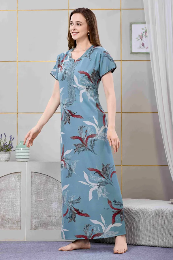Coral_blue_floral_embroidered__A-line_Alpine__Nighty_for_Women