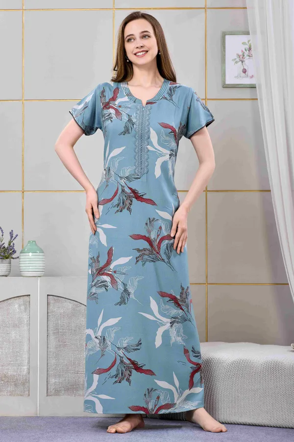Coral_blue_floral_embroidered__A-line_Alpine__Nighty_for_Women