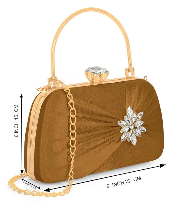 Brown_Radiance_Flower_Diamond_Satin_Clutch_For_Women_&_Girls_(22_X_10_X_15_Cm)