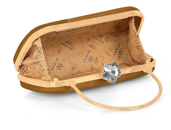 Brown_Radiance_Flower_Diamond_Satin_Clutch_For_Women_&_Girls_(22_X_10_X_15_Cm)