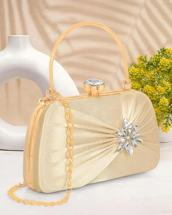 Gold_Radiance_Flower_Diamond_Satin_Clutch_For_Women_&_Girls_(22_X_10_X_15_Cm)